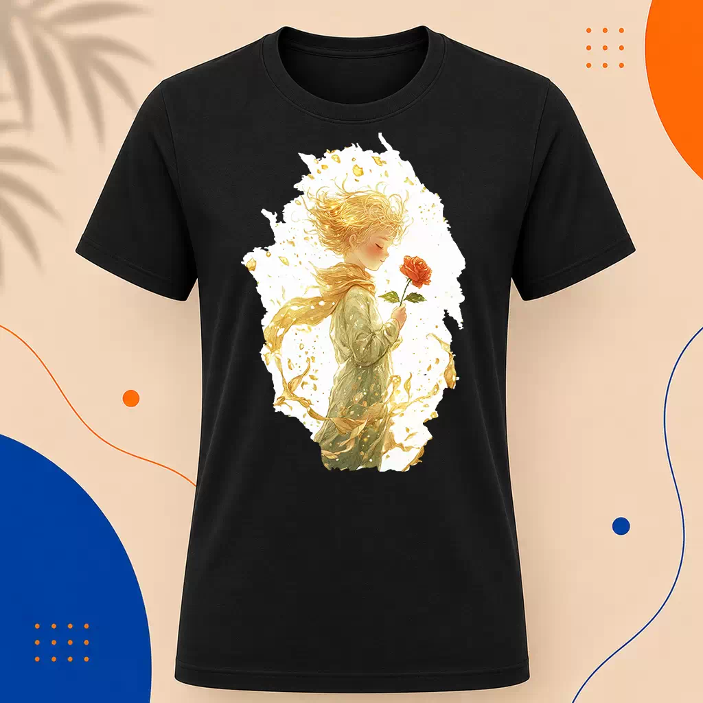 Pánské tričko - Růže ve větru - Malý princ - Le petit prince